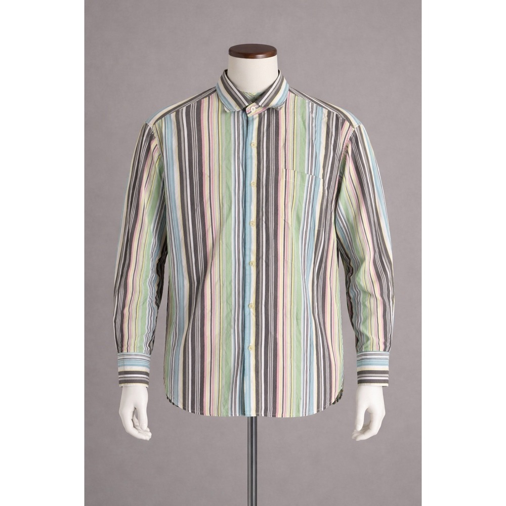 Tommy Bahama Shirt Mens Large Blue Long Sleeve‎ Striped Cotton Button Up Casual